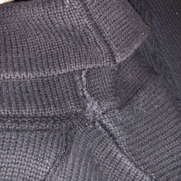 Vintage 90’s Authentic ROCAWEAR Black Preppy Shawl Collar Tight Knit Cardigan XL - Picture 10 of 14